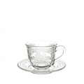 200ml Glass Cup and Saucer Set