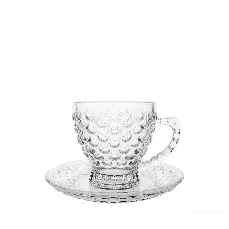210ml Glass Cup and Saucer Set