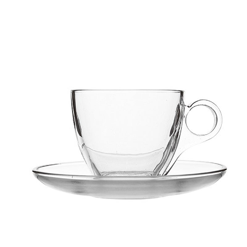 190ml Glass Cup and Saucer Set