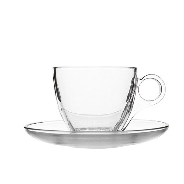 190ml Glass Cup and Saucer Set