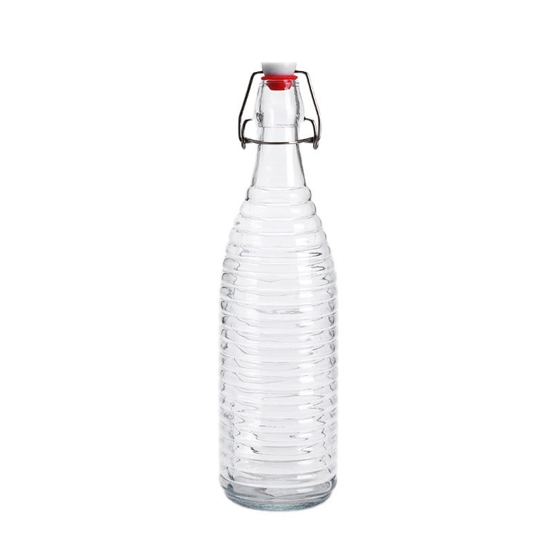 Glass Bottle with Secure Metal Clasp